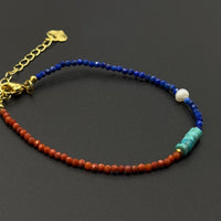 Lapis Lazuli & Turquoise & Red agate Bracelet