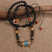Rosewood Prayer Wheel Necklace