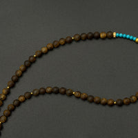 Natural Turquoise & Yingge Hainan Qi’nan Agarwood Necklace(暴力蓝原矿绿松石海南莺歌绿棋楠沉香项链)