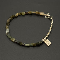 Green Agate Silver Bracelet