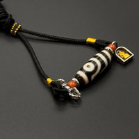 Two-eye Dzi Bead & Vaja &Greentara Necklace (如意二眼天珠 &金刚杵&绿度母&南红)