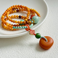 Amber four-circle bracelet