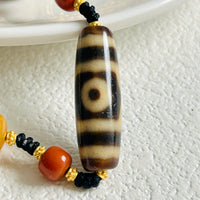 Three-Eyed Dzi Bead Necklace