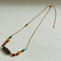 Three-Eyed Dzi Bead Necklace