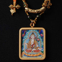 Bodhisattva Mahasthamaprapta Thangka Over Cloth