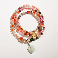 Three-circle tourmaline bracelet