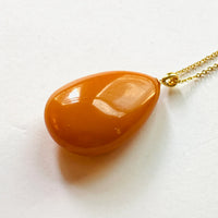 18K Gold Old Amber Necklace