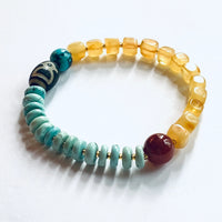 Dzi Amber Turquoise Bracelet