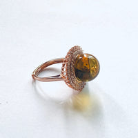 Blue amber ring