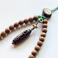 Agarwood Nine Eyes Dzi Bead Pendant