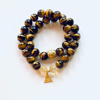 Tiger's Eye Double Circle Bracelet