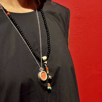 Longevity Buddha's Eye Thangka Silver Chain Necklace(长寿佛法眼银链吊坠)