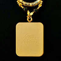 Jambhala-yellow Thangka pendant(黄财神唐卡佛牌)