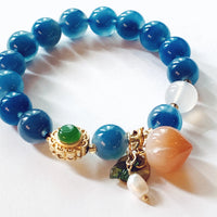Blue Sugar Heart Agate Bracelet