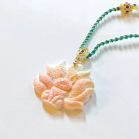 Pink Shell Nine Tailed Fox Pendant