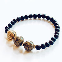 Red Sandalwood Three Eyes Dzi Bead Bracelet