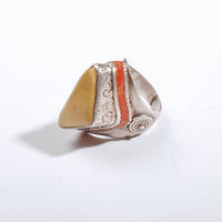 Amber Tibetan Ring