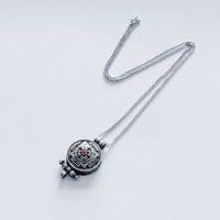 925 Silver Chain Red Coral Ghau box Pendant