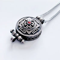 925 Silver Chain Red Coral Ghau box Pendant