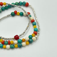Turquoise and Red Agate Bracelet