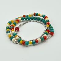 Turquoise and Red Agate Bracelet