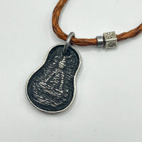 925 Silver Shakyamuni Leather Cord Necklace (925银释迦摩尼皮绳项链)