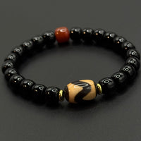 Agate Dzi bead bracelet (虎牙黑玛瑙手串)