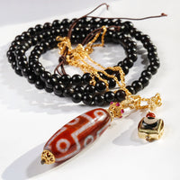 Nine-eyed Dzi Bead Necklace