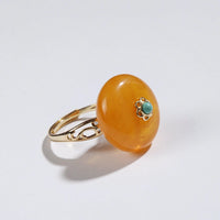 Amber Peace Buckle Women's Ring