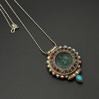 Jambhala-yellow Ghau Box Pendant(黄财神嘎乌盒)