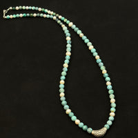 Turquoise & Baroque Pearl Necklace(原矿绿松石巴洛克珍珠项链)