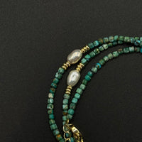 Natural Turquoise & Pearl Bracelet