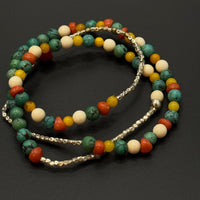 Turquoise and Red Agate Bracelet