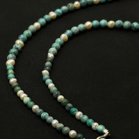 Turquoise & Baroque Pearl Necklace(原矿绿松石巴洛克珍珠项链)