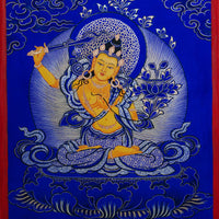 Small Thangka Rabbit Natal Buddha Manjushri Bodhisattva