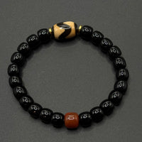 Agate Dzi bead bracelet (虎牙黑玛瑙手串)
