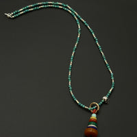 Mani Stone Cairn Turquoise Necklace (玛尼堆原矿绿松石项链)
