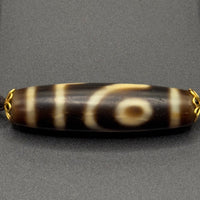 Two-Eye & Tiger Tooth Dzi Bead Necklace (如意二眼双虎牙天珠项链)