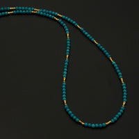 18K Turquoise Neckalce (暴力蓝原矿绿松石18K金项链)