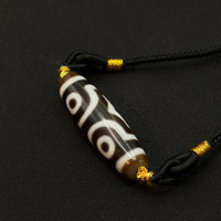 Three-eyed Dzi Bead Necklace(宝盖三眼天珠)