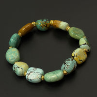 Turquoise Bracelet(网花扁珠原矿绿松石手串)