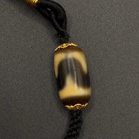 Nine-Eye & Tiger Tooth Dzi Bead Necklace(折线九眼&双虎牙天珠项链)