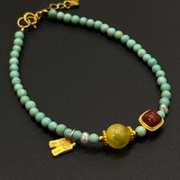Turquoise and Amber Bracelet
