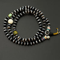 One-Line Medicine Dzi Bead 108 prayer beads(天然一线药师天珠108颗)
