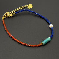 Lapis Lazuli & Turquoise & Red agate Bracelet