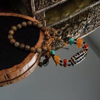 Three-Eyed Dzi Bead Necklace