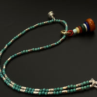 Mani Stone Cairn Turquoise Necklace (玛尼堆原矿绿松石项链)