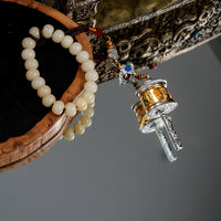 Tibetan silver prayer wheel(转经筒)