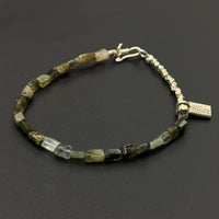 Green Agate Silver Bracelet