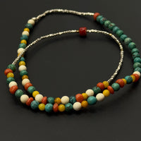 Turquoise and Red Agate Bracelet